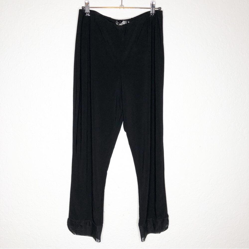 Sympli black mesh cuff pull on pants size 12